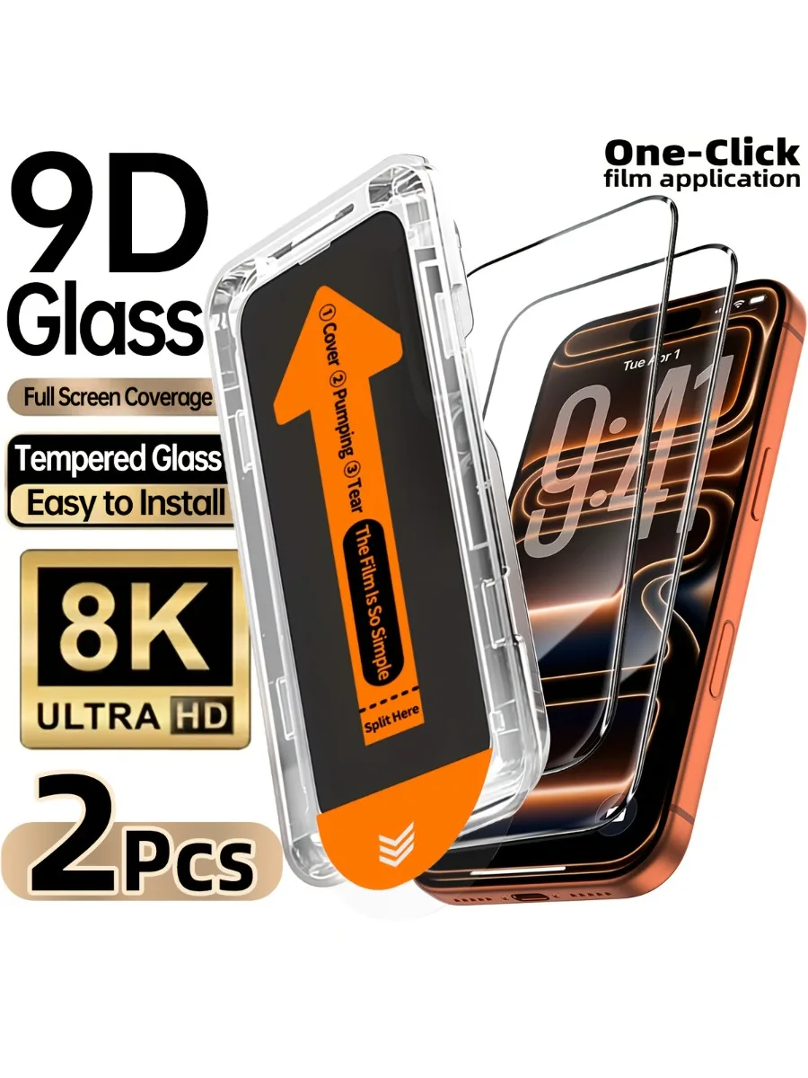 2 sztuki folii ochronnej na ekran do iPhone 18 Pro Max 17 16 15 Pro 17e 16e, szkło hartowane z funkcją odblokowywania odciskiem palca — zdjęcie produktu 7