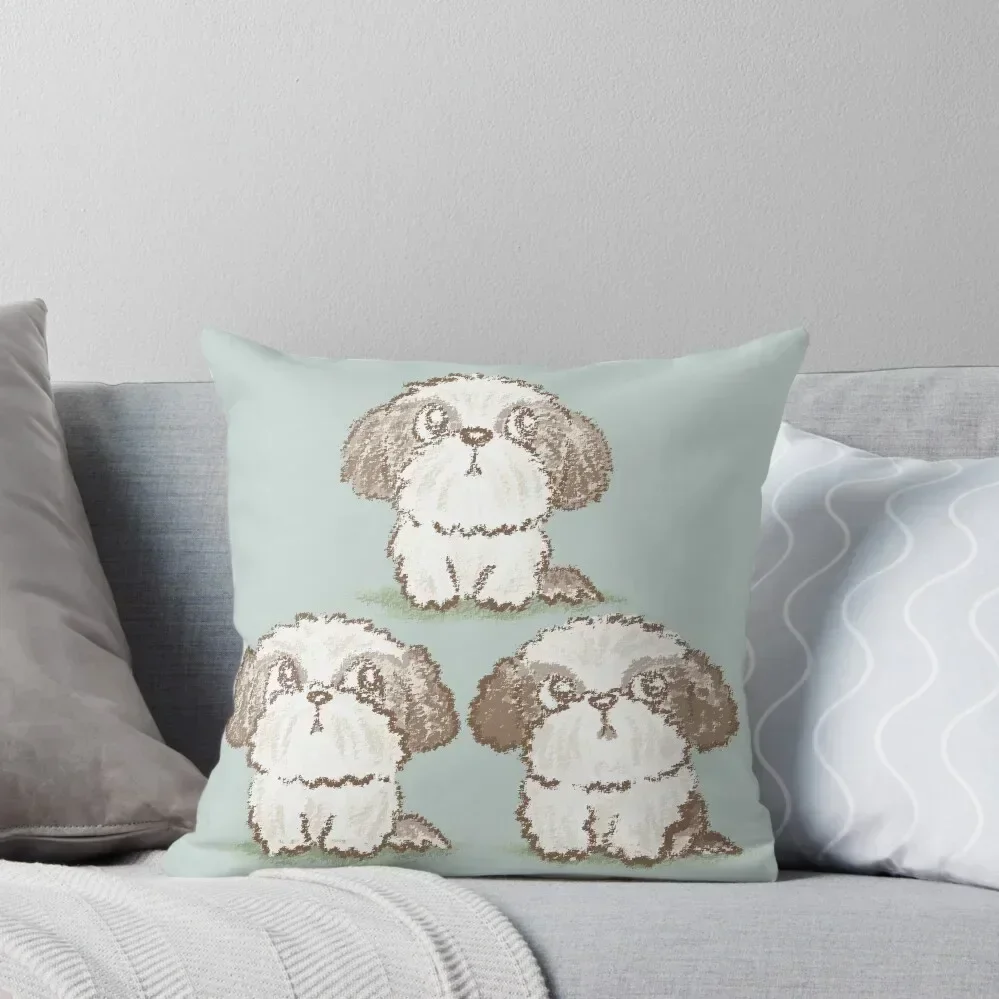 

Three Shih Tzu Throw Pillow christmas pillowcases Christmas Covers Pillowcase Cushion pillow