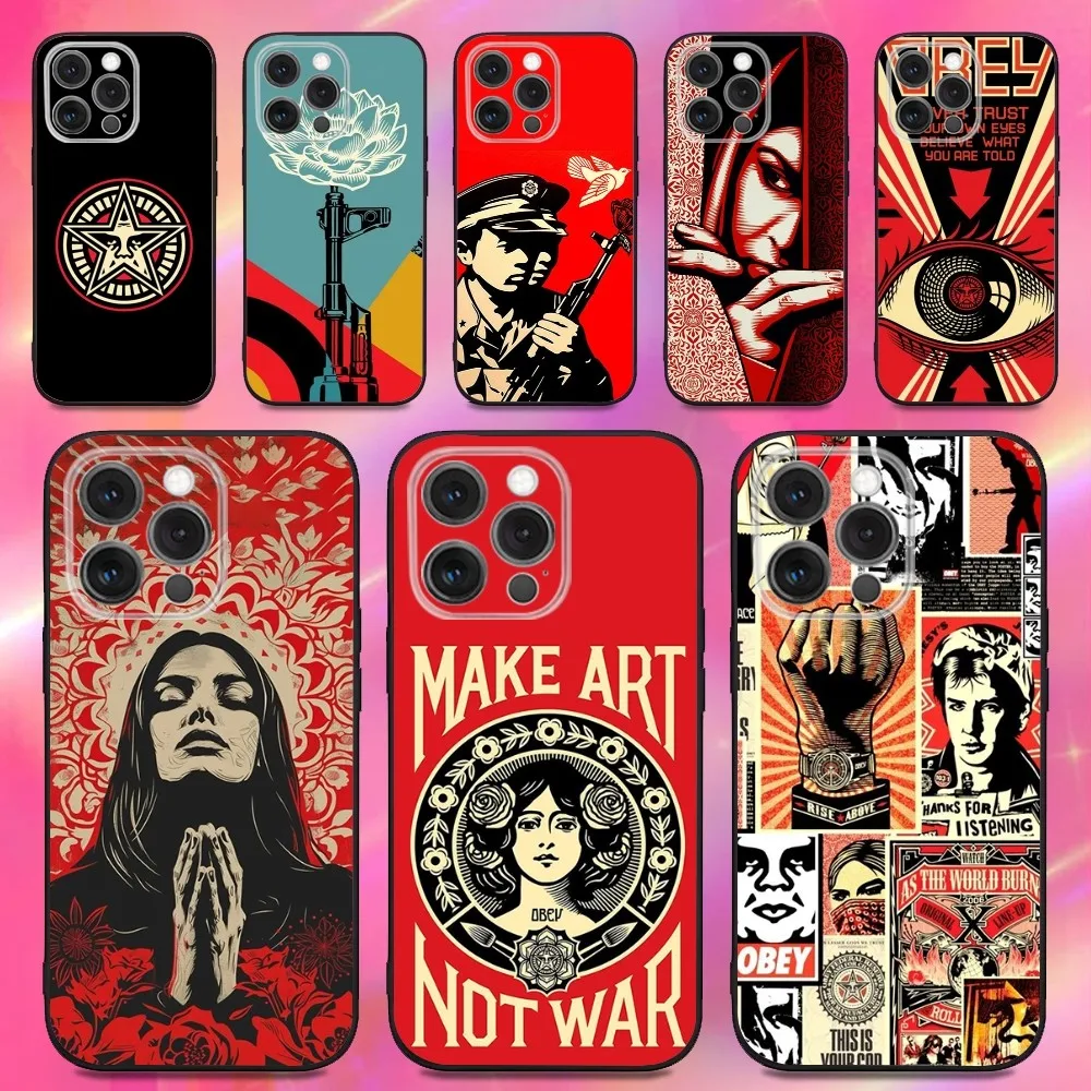 

S-Shepards O-Obey Giant Phone Case For iPhone 16,15,14,13,12,11,Pro,Max,Plus,X,XS,XR,SE,8,7,Mini,Soft Silicone Black Case