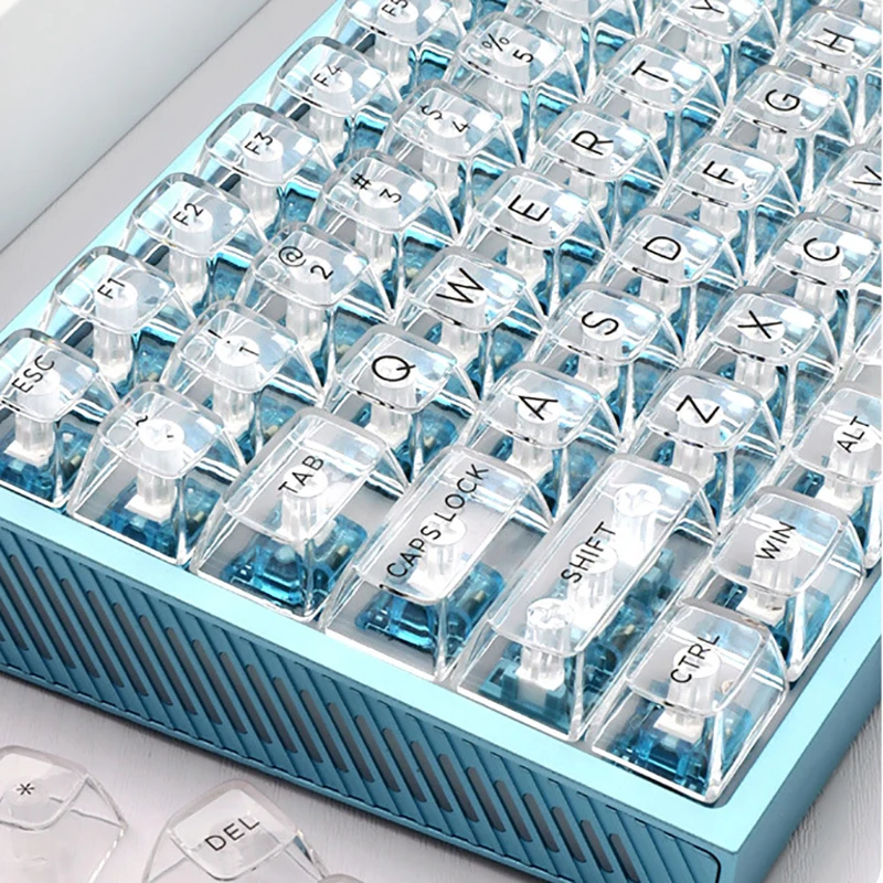 132 Keys Crystal Transparent Keycaps For MX Switch Mechanical Keyboard Similar SA Profile Keycap ISO Enter RGB backlit Key Caps