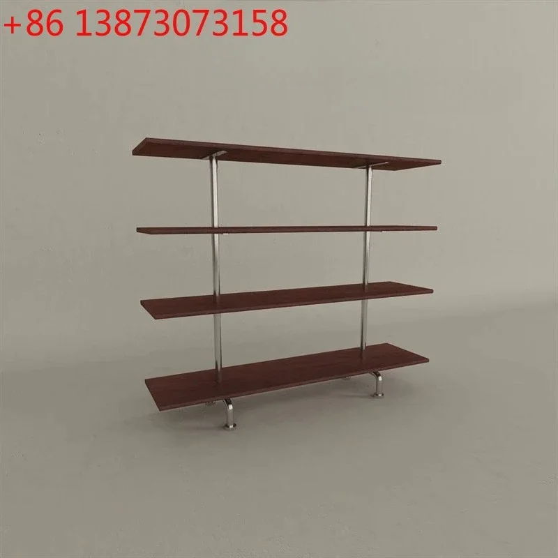 Stainless steel display rack, shoe bag shelf against the wall, island window shelf, simple Nordic