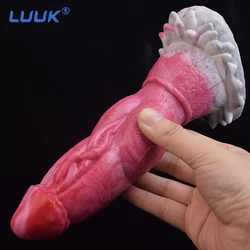 LUUK Fantasy Dildo with Knot Silicone Animal Sex Toys Wolf Dog Realistic Penis Strong Sucker Anal Butt Plug Female Masturbate