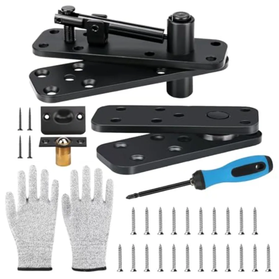 

Heavy - Duty Hidden Door Hinge Kit, 570Lbs Load-Bearing Thickened Solid Stainless Steel, Silent Operation 360° Rotation Pivot H