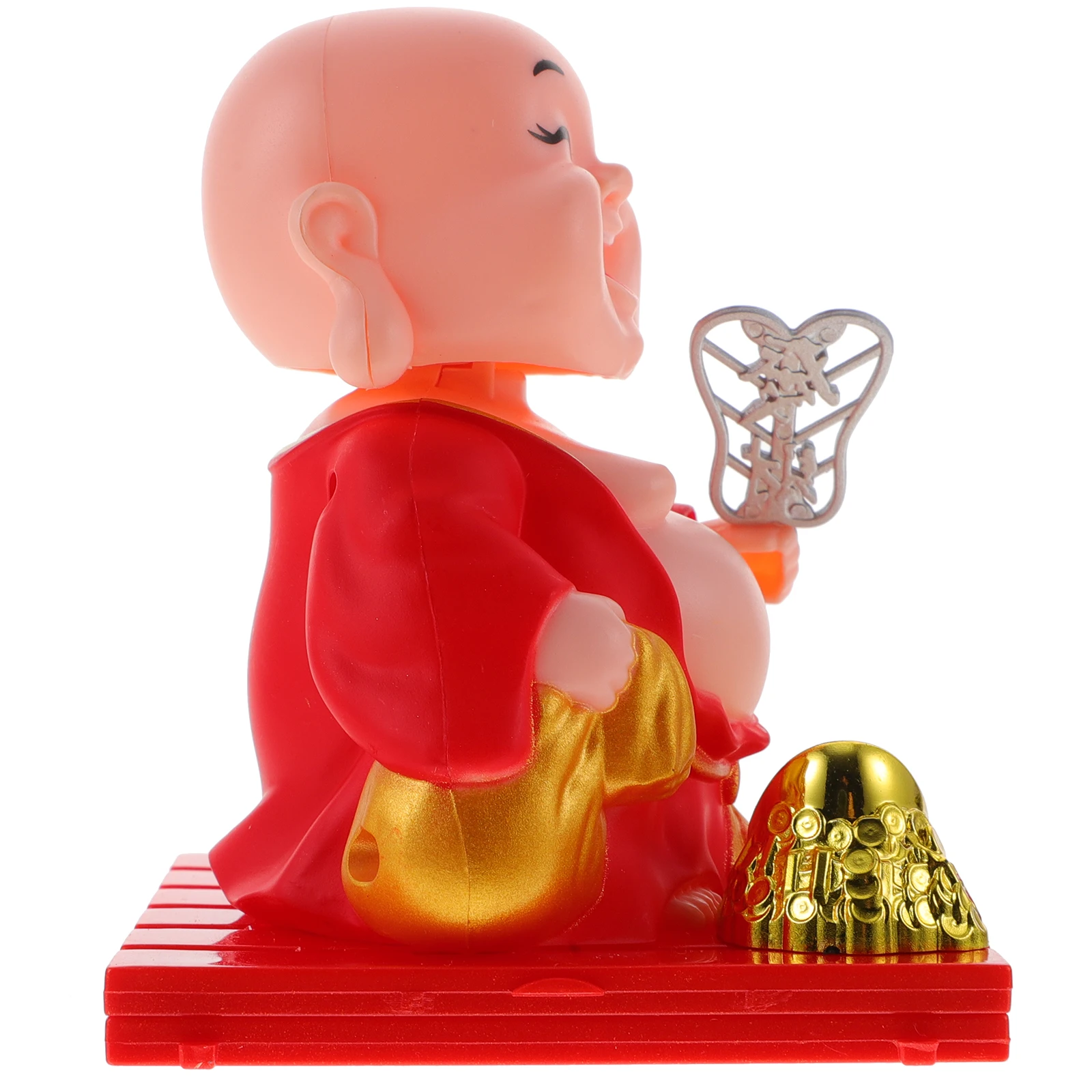 Little Monk Figurine Solar Toys Solar Powered Shaking Monk Toy Cute Solar Dancer Toy Figure Buddha Monk Swing Toy