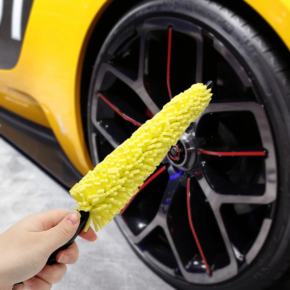 3Pcs Compact Lightweight Sponge Tire Brush Pointed Rim Cleaner for Wheels Rims Car Detailing Wheel Spoke Tire Brush Wheel