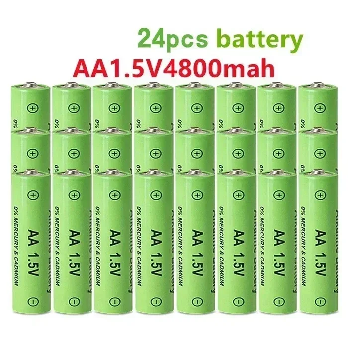 

2024 best-selling 100% AA rechargeable battery 1.5V 4800mAh, Alkaline technology for LED lights, toy cameras free shipping