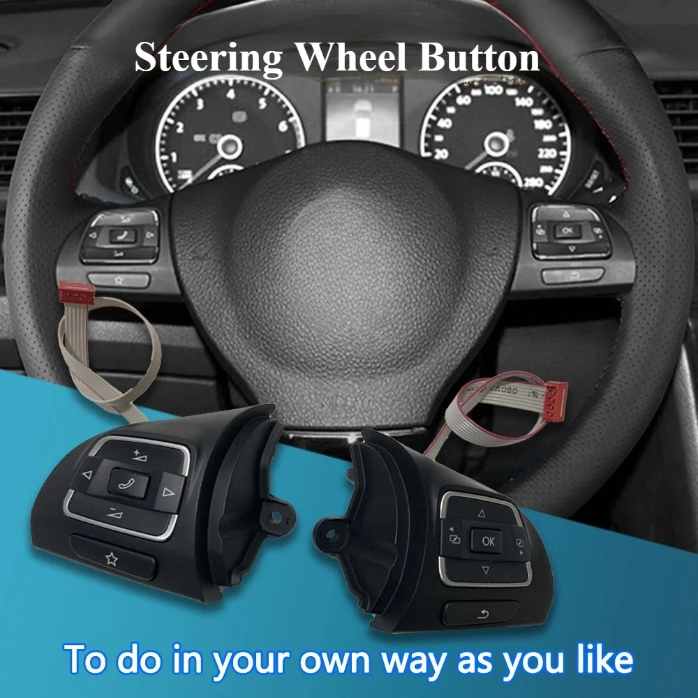 

Car Steering Wheel Button Multimedia Control Audio DVD Switch For VW Jetta Golf MK6 Caddy Tiguan Touran Amarok 2014 Accessories