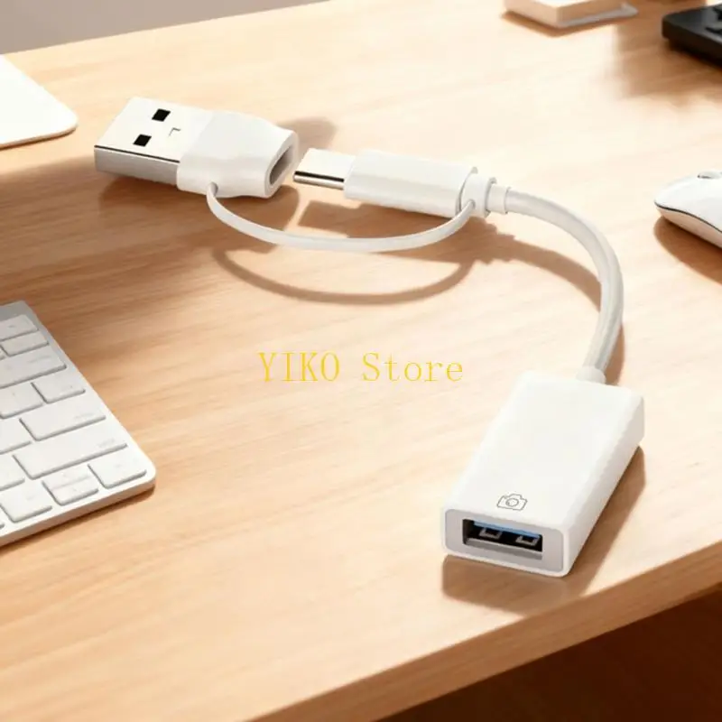 K32C Practical Flexible USB C to USB 2.0 Female Data Cable Enables Easy File Transfers Between Different Electronics