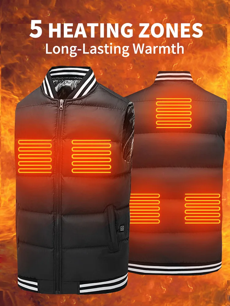 Men USB Heated Vest Heating Sleeveless Baseball Jackets 2024 Winter Women Thermal Heater Warm Waistcoat Hunting Ski Coat H2305