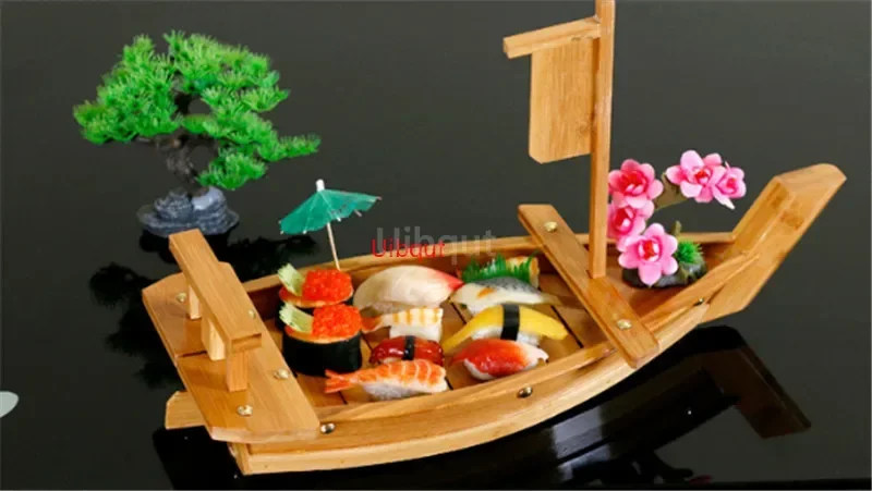 Grand plateau de Cuisine japonaise pour Sushi, 40 à 90cm, outil pour uits de mer, Restaurant en bois, bateau fait à la main, Sashimi, plat oid assorti  15