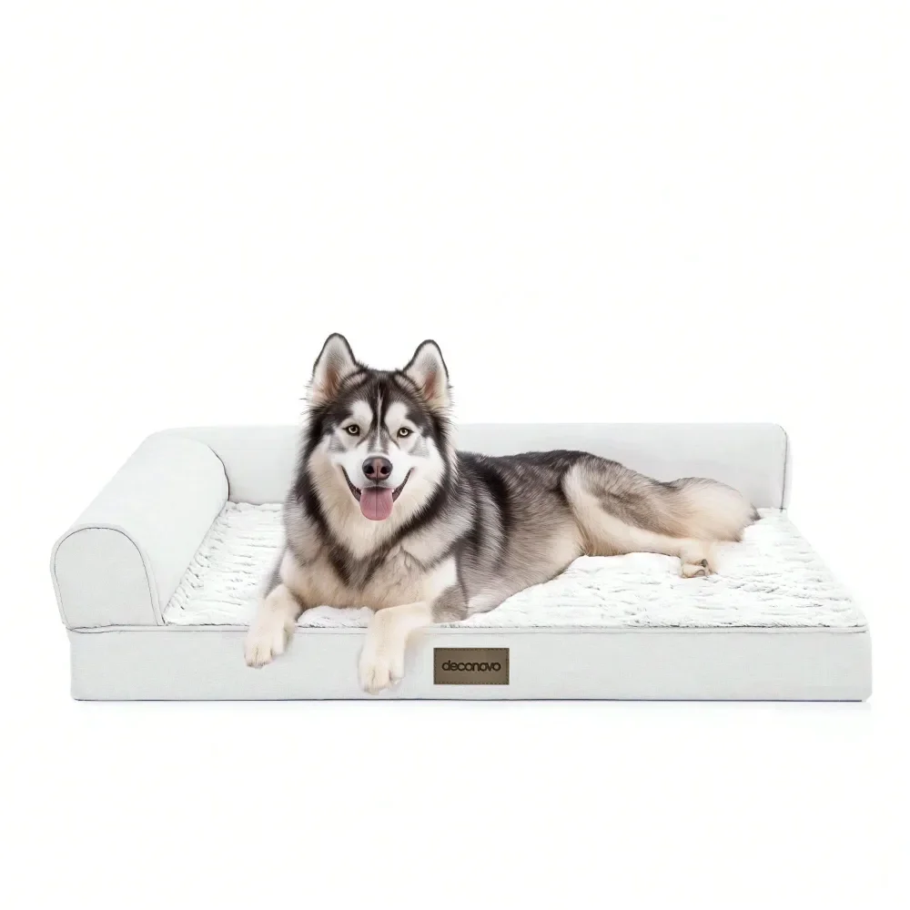 

Dog Supplies Pet Furniture And Beds Dog Bed Waterproof Orthopedic Dog Sofa Bed With Removable Washable Cover, Soft Velvet Bolste