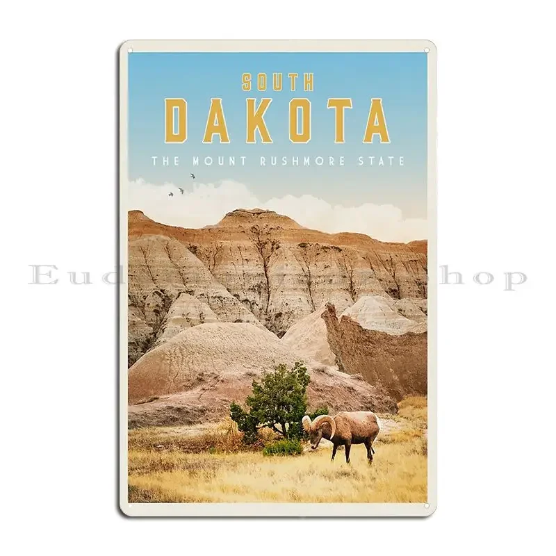 South Dakota Vintage Travel Poster Metal Plaque Designer Living Room Club Design Club Tin Sign Poster