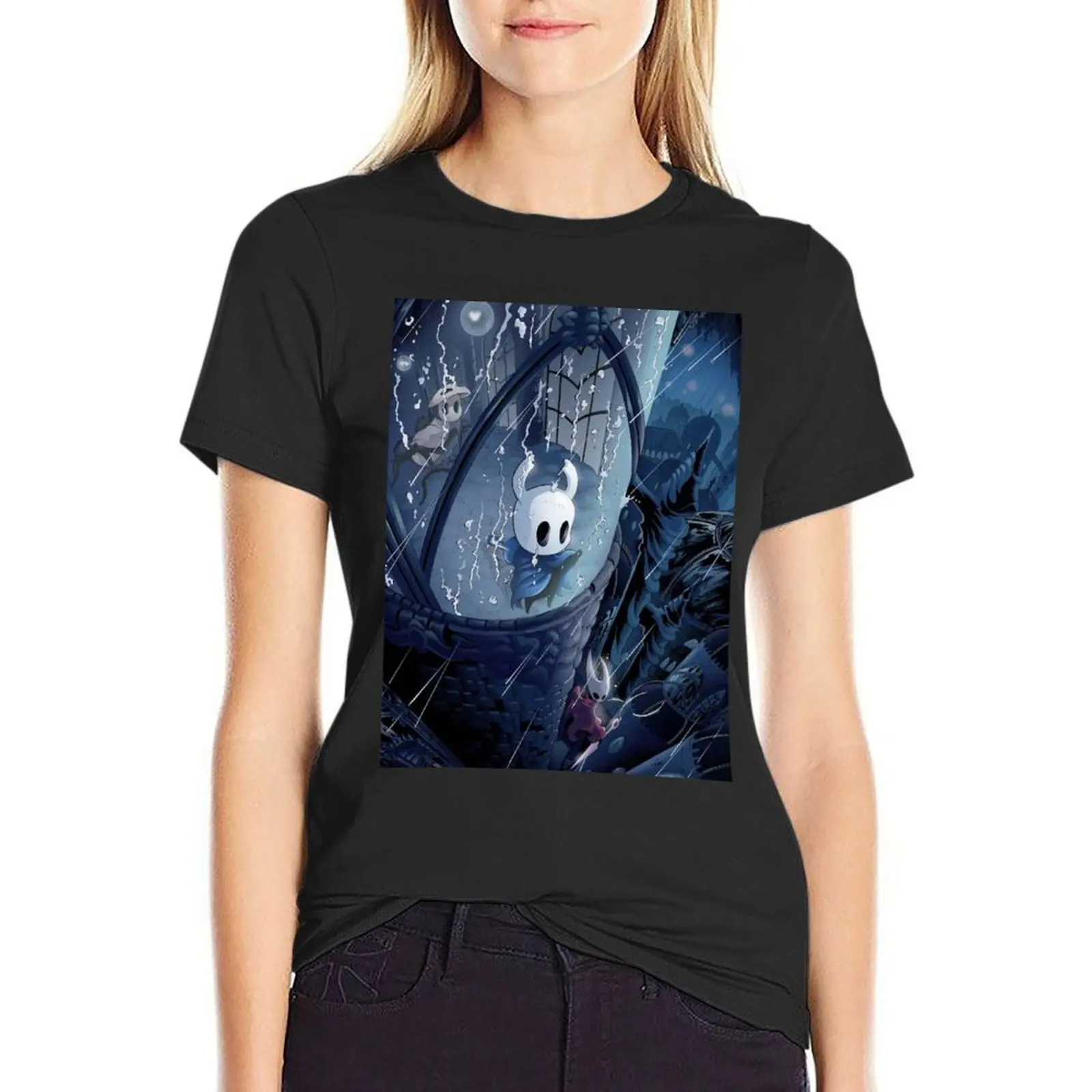 

hollow knight T-Shirt lady clothes Short sleeve tee anime clothes Women's clothing