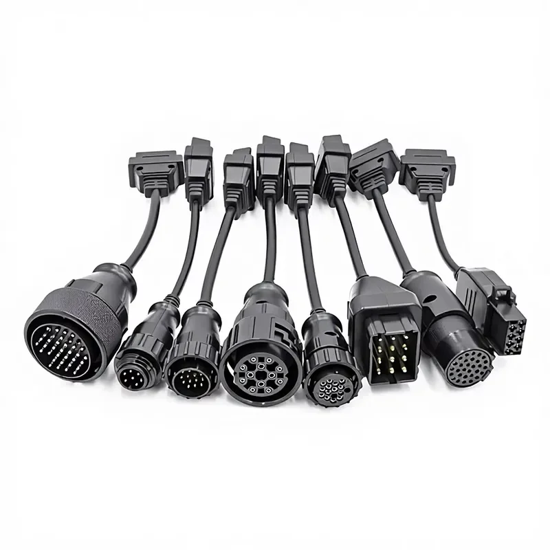 Truck Cable Set 8-Piece for TCS PRO Diagnostic Adapter OBD2 Heavy Connection Cable