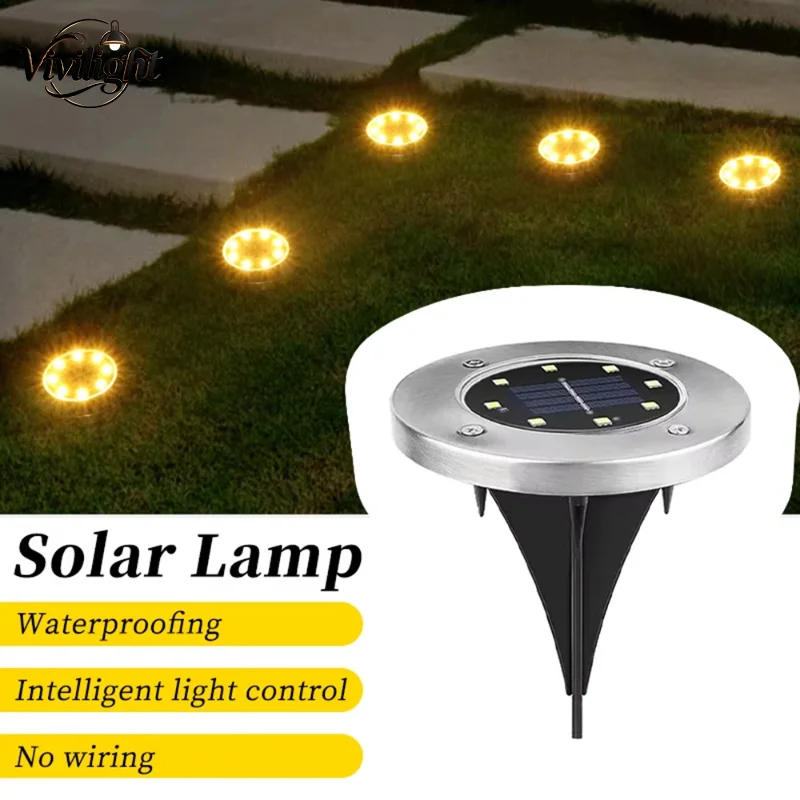 4-pcs-8led-solar-power-disk-light-outdoor-garden-solar-underground-light-deck-light-spotlight-buried-solar-led-lamp