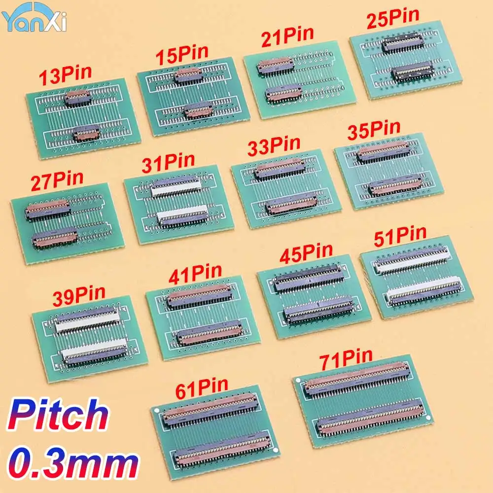 1PC 0.3mm Pitch FPC FFC Flexible Flat Cable Extension Board 13/15/21/25/27/31/33/3539/41/45/51/61/71 Pin Extended Adapter Board