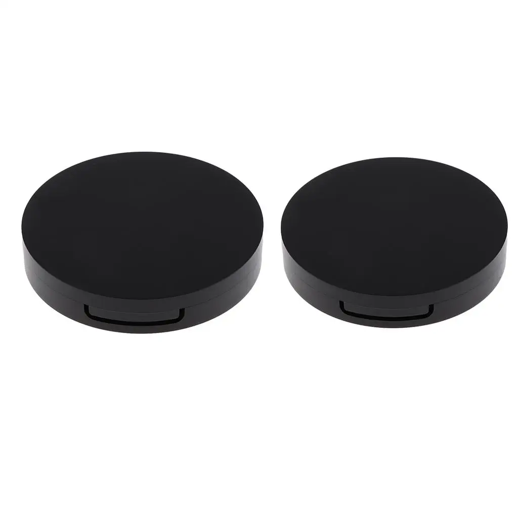 

2 Pieces Empty Black Make- Containers, Air Cushion Puff Cases With Aluminum Pan And Inner Mirror, Foundation Bb Boxes Jars