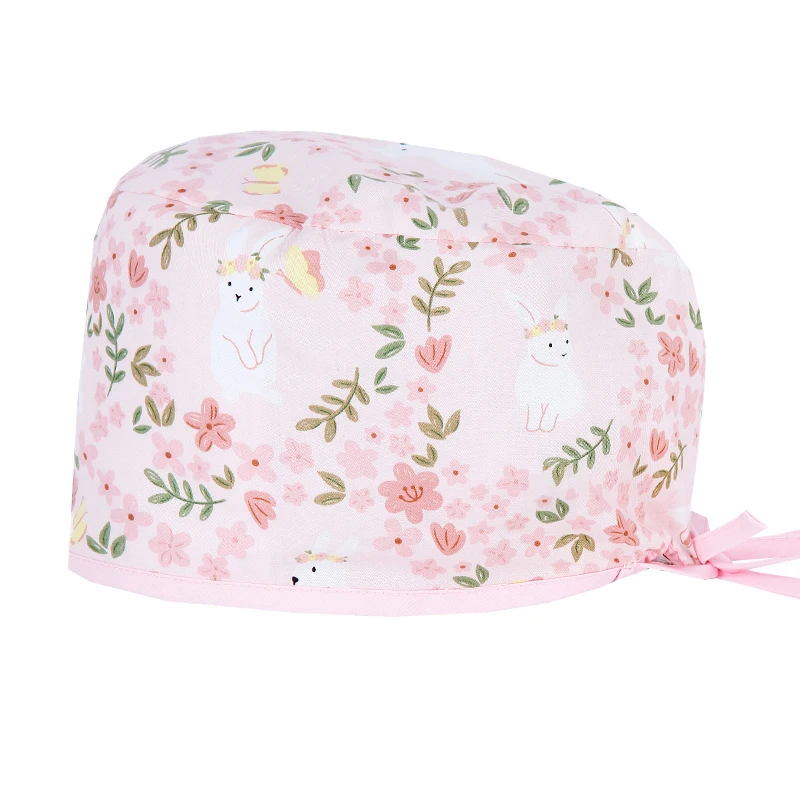 Fashion Surgical Medical Cap Scrub Caps Nursing Hats Cartoon Print Cotton Breathable Clinic Pediatric Veterinary Healthcare D828