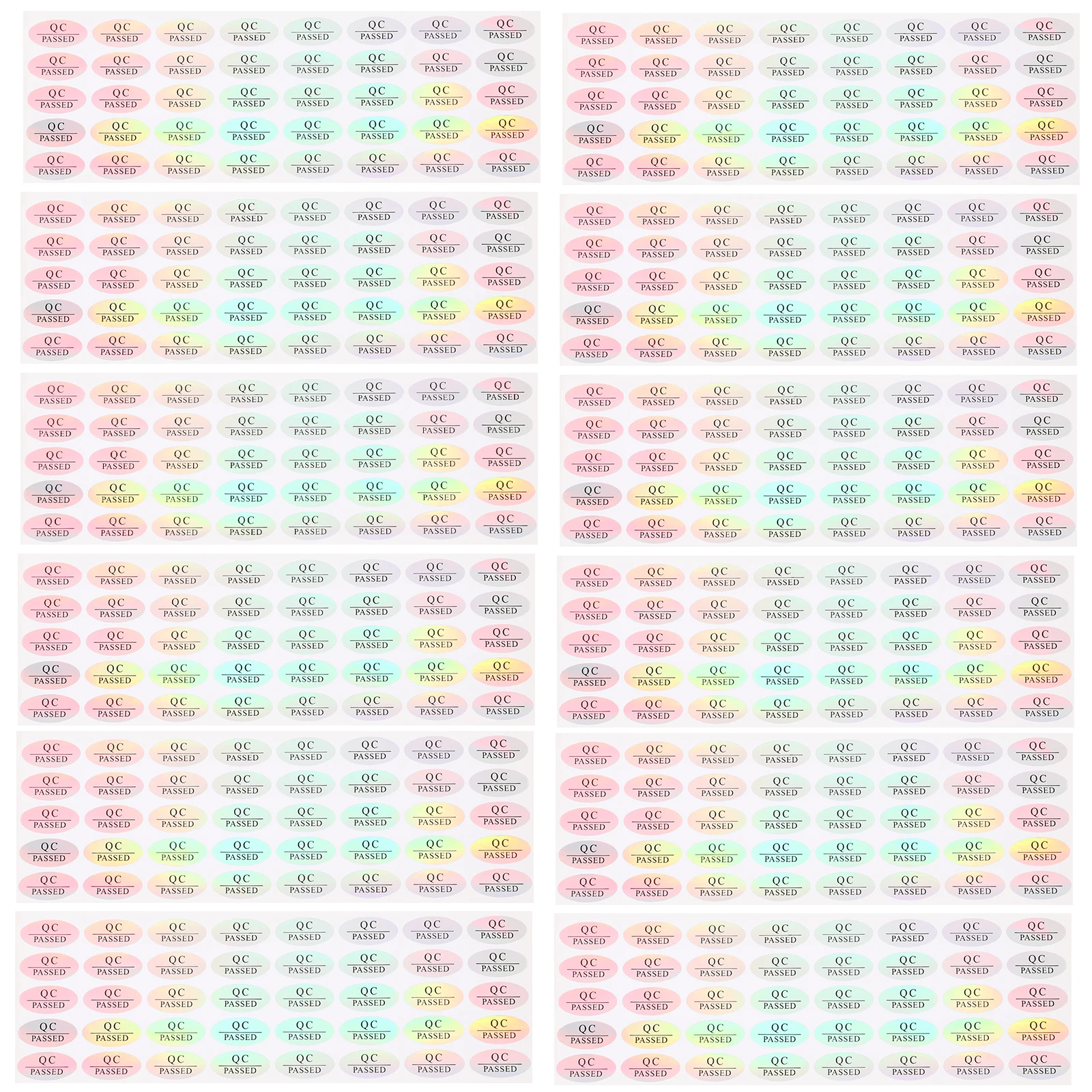

500pcs Waterproof Pvc Adhesive Qc Passed Stickers Warehouse Inventory Status Tags Fade Resistant Heavy Duty