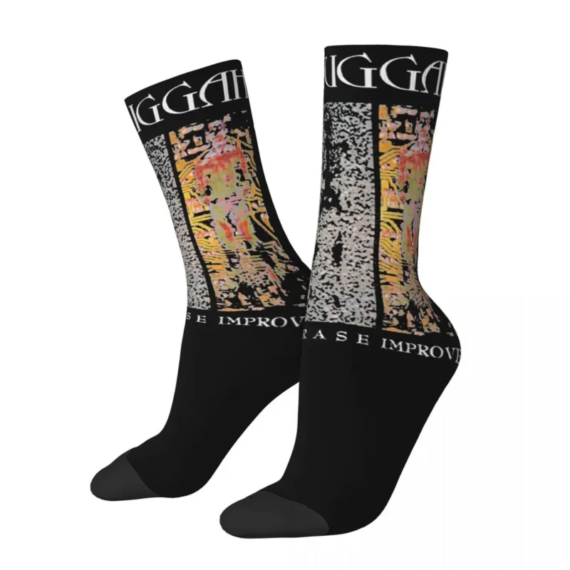 Soul Burn Extreme Metal Band Meshuggah Chaussettes pour hommes et femmes, Chaussettes heureuses drôles, Bas Harajuku, Cadeaux printemps, Été, Automne, Hiver