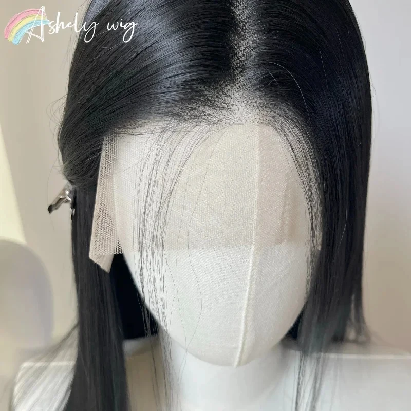 

xiaoxiao 26inch 13x4 Lace Front Wig Women Lolita Synthetic Wigs Black Hair for Daily Use Cosplay Party Heat-resist