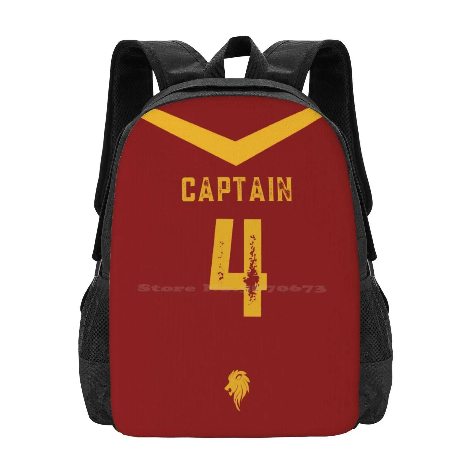 Captain Red And Golden Jersey Large Capacity School Backpack Laptop Bags Magic Hp Witches Wizard Half Prince Half Blood Prince