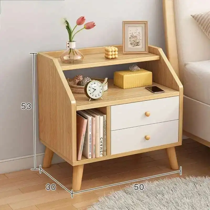 Kayu Kecil Lengkap Nightstand Rumah Librero Bisu Modul Unik Meja Samping Tempat Tidur Nordic Dinding Meja De Chevet Furniture T50CG