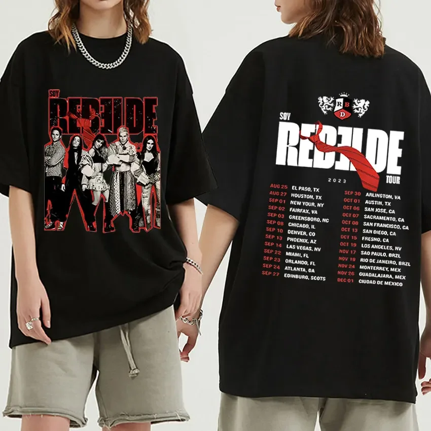 Rebelde RBD Tour Concert Vintage Graphic T Shirt Men's Women Fashion Cotton Oversized T-shirt Hip Hop Gothic Streetwear T-Shirts