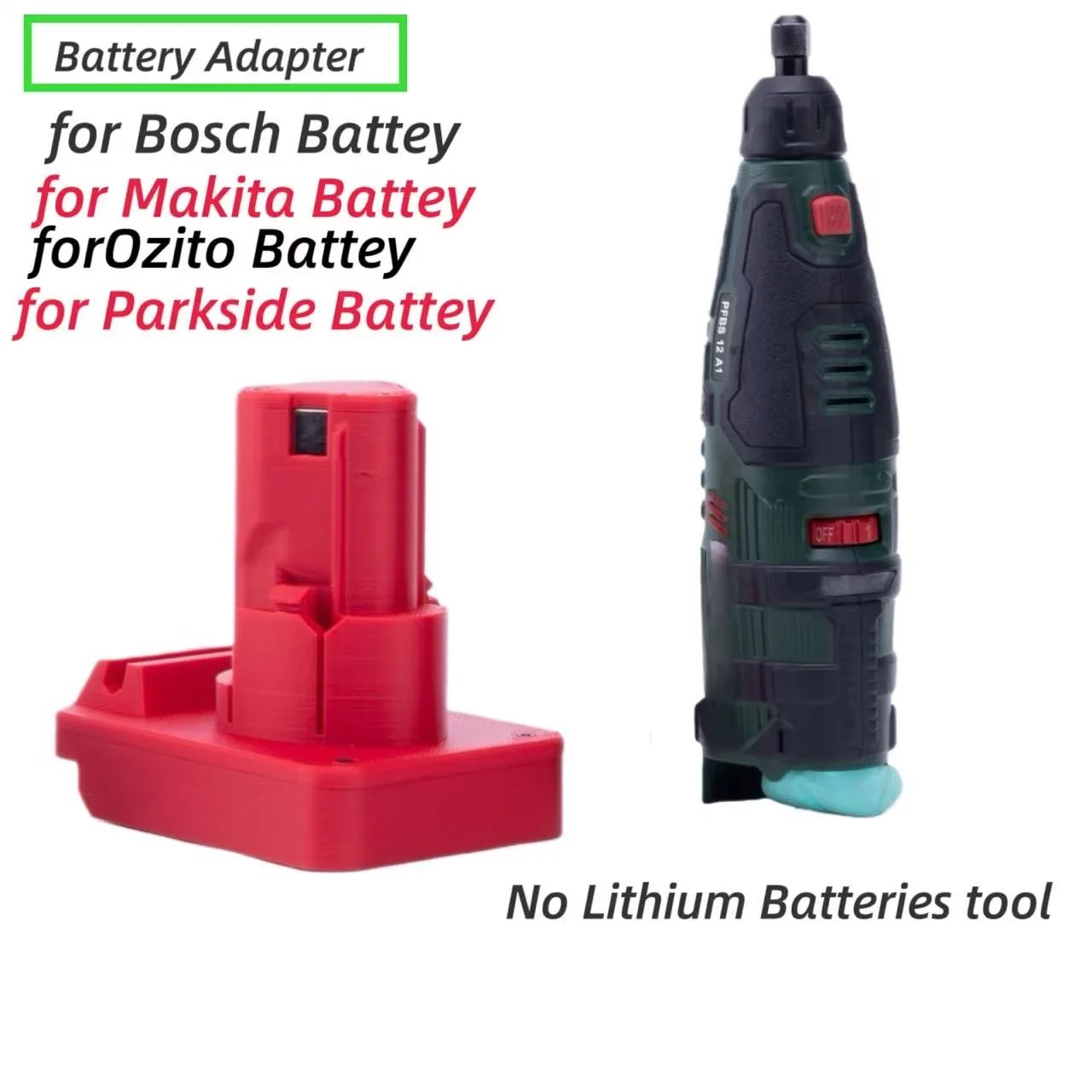 

Battery Adapter 12v For Parkside / Makita / Bosch/Ozito 18v x20v Battery To Parkside 12v Tools Converter(Converter Only)