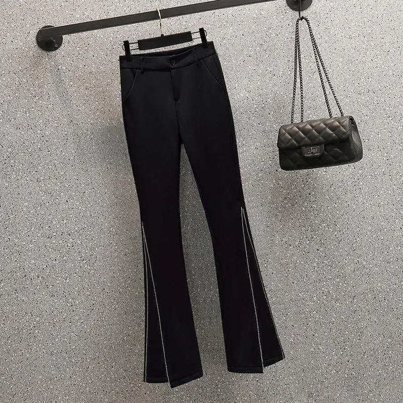 Ensemble deux pièces en mousseline de soie cousue pour femme, chemisier femme, manteau et pantalon, noir et blanc, élégant et à la mode, été 2022, nouveau