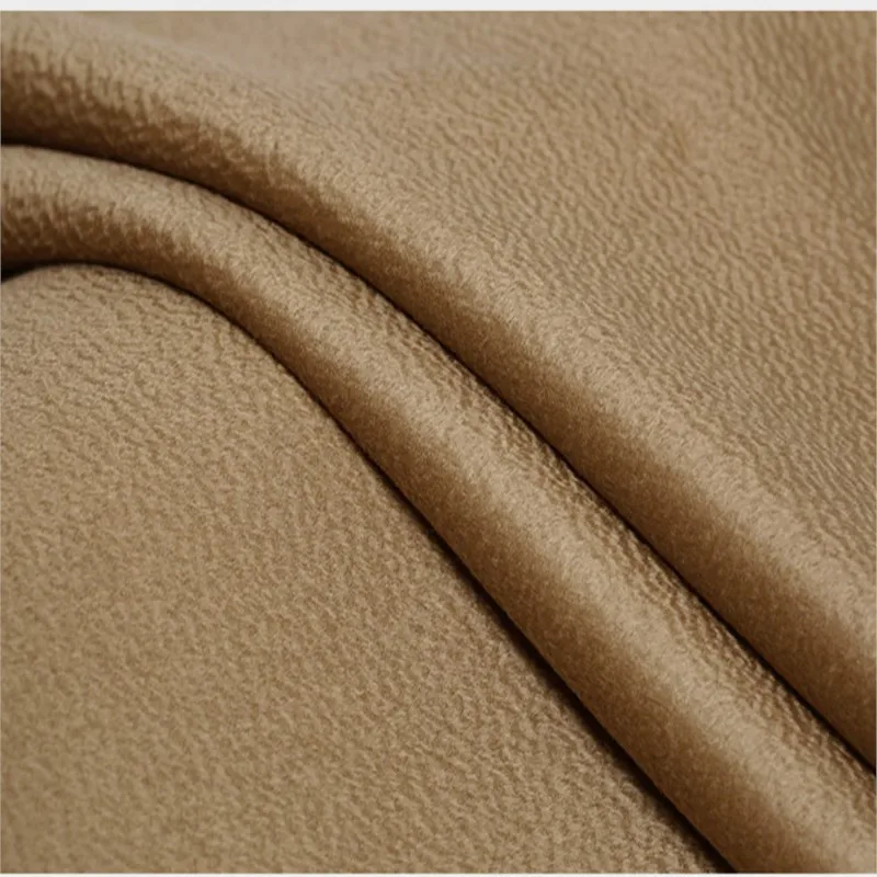 Luxury silk double-sided water ripple fabric the same color plush coat winter