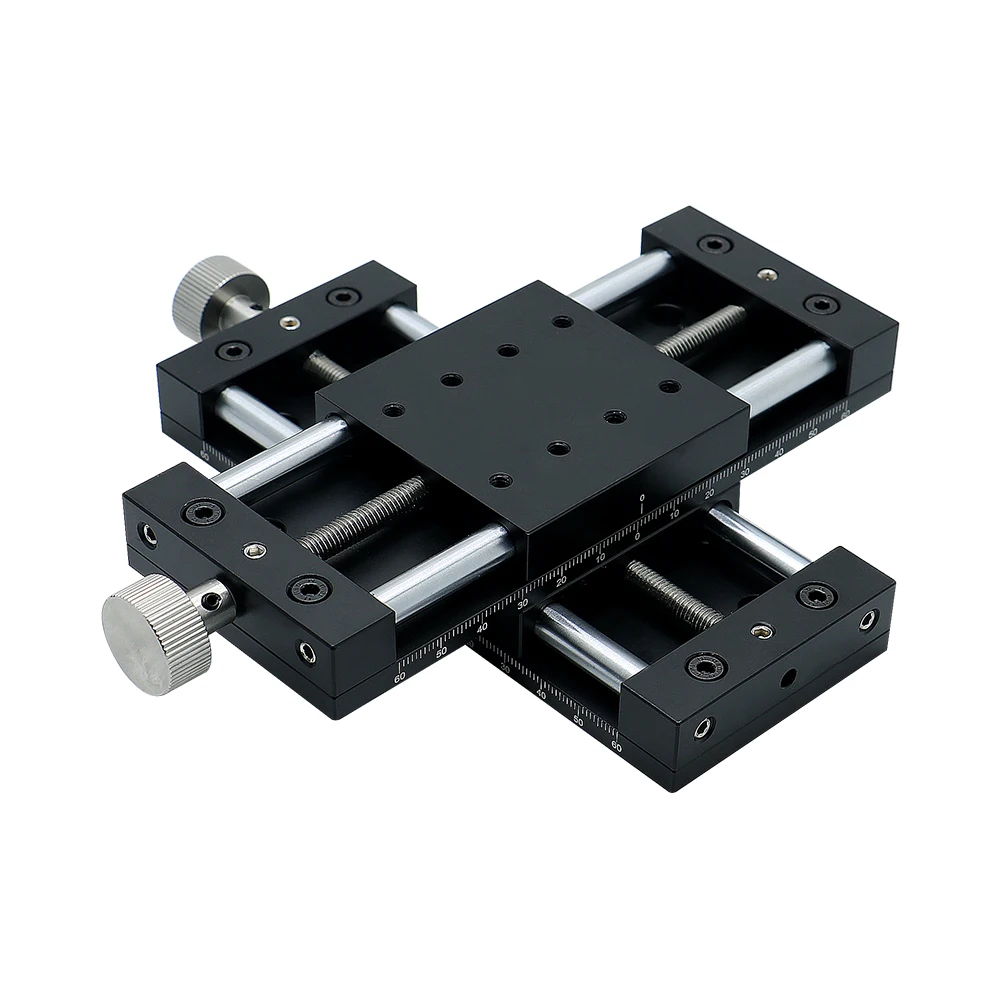 

Ручной координатный столик XY 40 мм/60 мм, крестообразный скользящий стол, треугольный винт, нержавеющая сталь, простой компонент для ЧПУ