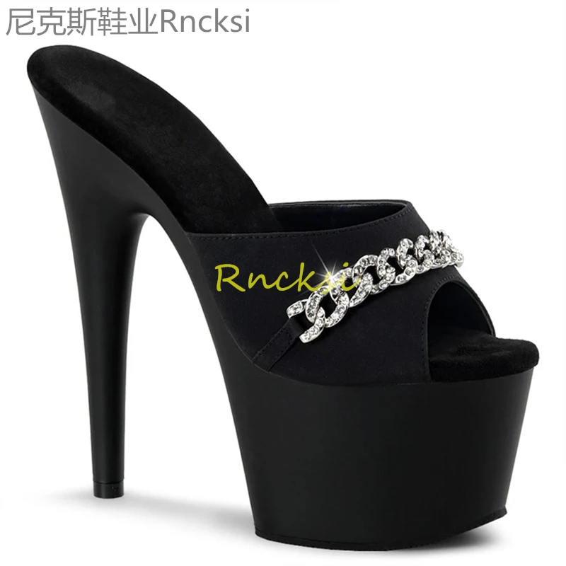 17cm Ultra-high-heeled summer high-heeled outer wear personalized thin-heeled fashion word with high-heeled sandals and slippers