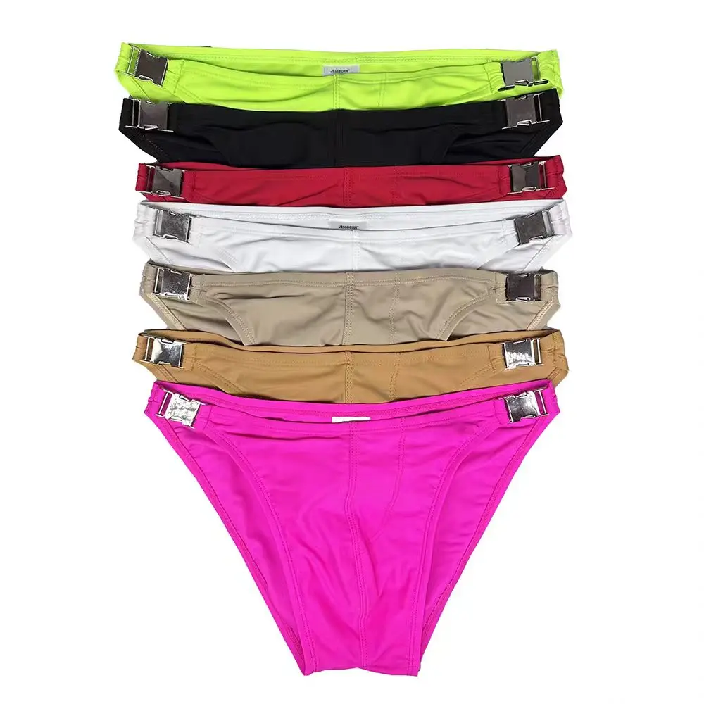 2026men's bilateral triangle swimming trunks side split ends fashion solid color hot spring pool swimming trunks 10125