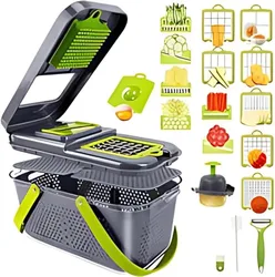 Food Shredder Vegetable Chopper, Kitchen Tool, Vegetable Chopper with Multiple BladesHome Kitchen SuppliesCamping Picnic Tools