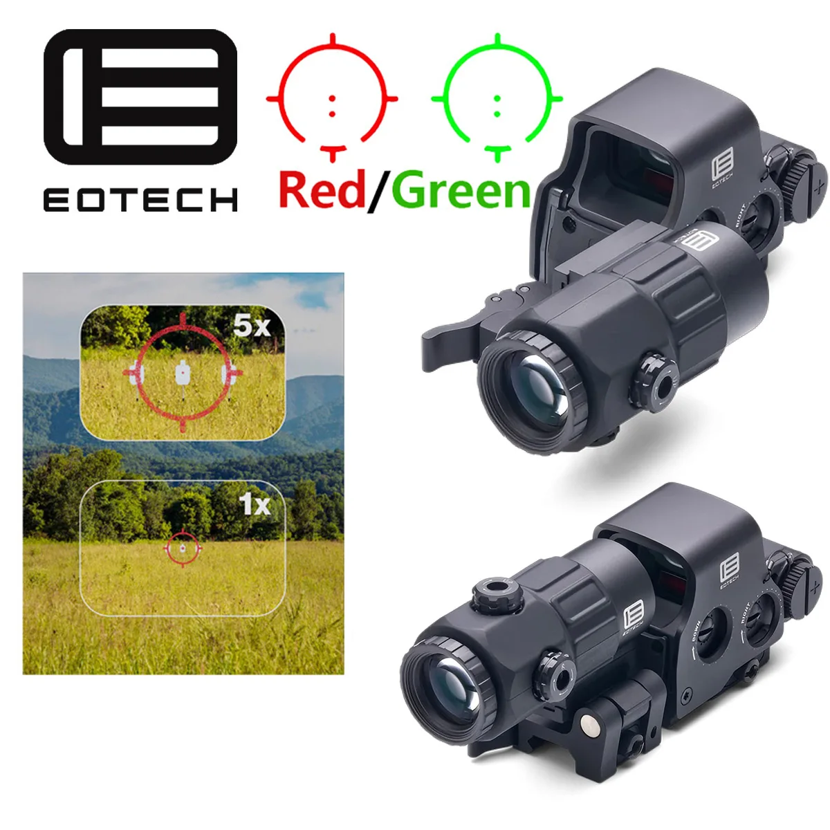 

Eotech G33 G43 G45 Fixed 3X 5X Magnifier Scope 558 Holographic Red Green Dot Sight Reflex Optics Scope Collimator 20mm QD Rail