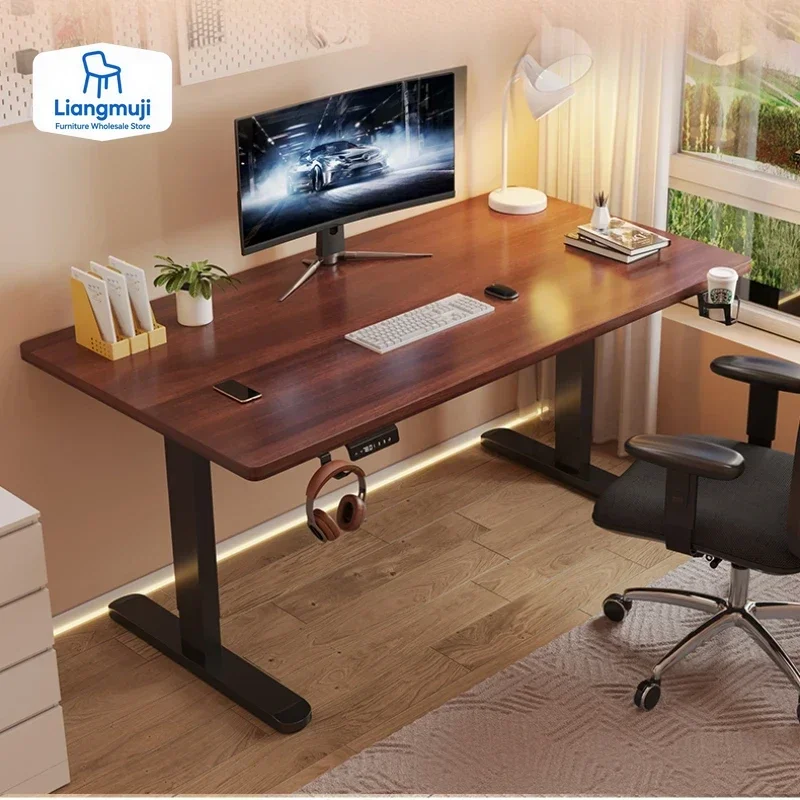 

Электрический подъемный стол из цельного дерева, интеллектуальный компьютерный стол, домашний учебный стол, офисный стол, игровой стол, верстак для спальни