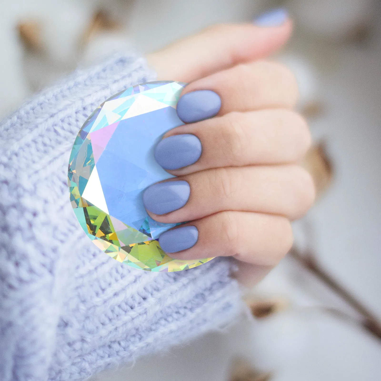 

2Pcs Crystal Decorations Elegant Photo Props Nail Jewelry Display Manicure Showcase Decorative Paperweights