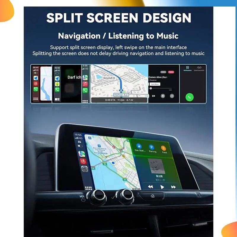 

B48A Wireless Carplay Adapter Upgraded For IOS & Android Auto - Bluetooth 5.0, Plug & Play, Auto-Connect, Voice Control