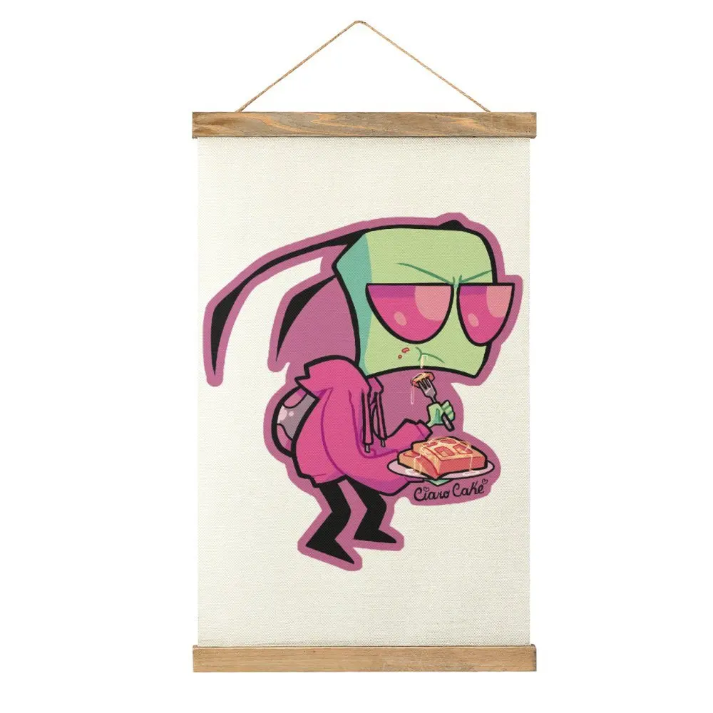 

Canvas Hanging Picture Invader Zim Eating Waffles Graphic Novelty Picture Bedroom Picture Hanging Style Decorate
