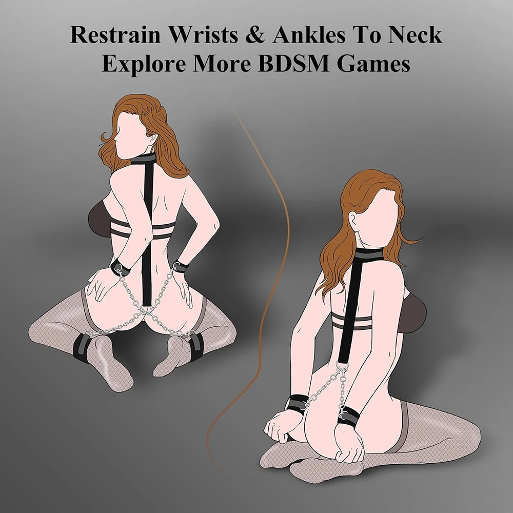 لعبة جنسية ضبط النفس للجسم BDSM نظام حزام السرير SM عبودية الرقيق النساء ضبط النفس زوجين الكبار المثيرة لعبة Sextoy الجنس متجر
