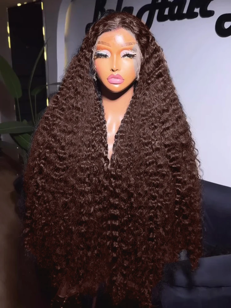 

Mossily 30 32 Inch Chocolate Brown 13x6 Hd Lace Front Wigs Deep Wave Frontal Wig Chocolate Brown Curly Human Hair Wig For Women