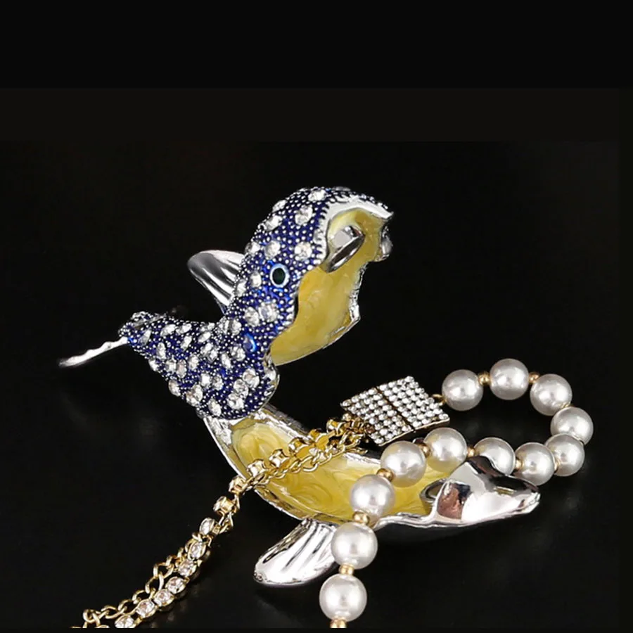 Ocean Dolphin Jewelry Box with Rhinestones Women’s Trinket Organizer for Rings Necklaces Earrings Dolphin ornament Home Decor