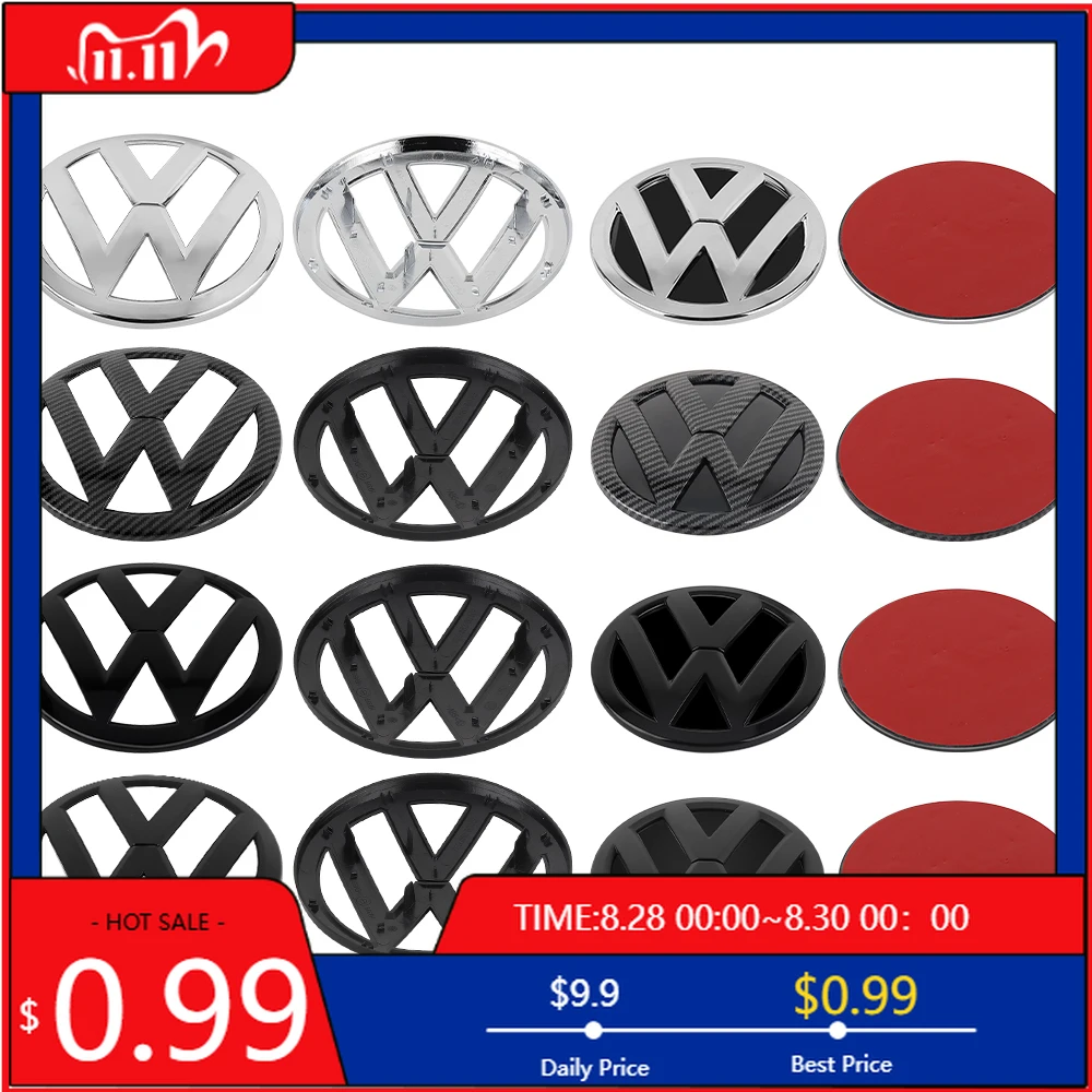 

VW GTI GOLF 2026 Hot For VW VOLKSWAGEN 1Set Car Original Front Grille Emblem Cover Replacement Rear Trunk Lid Badge Sticker for