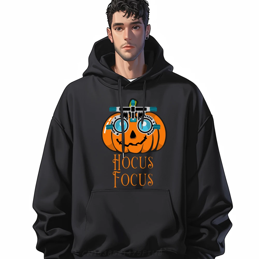 Hocus Focus Optometry Halloween Optometrist Eye Doctor Funny Graphic Sweatshirts Men DURABLE Clothes Camisa Luxury