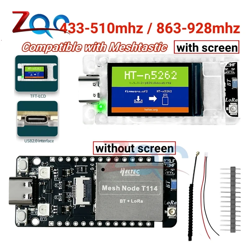 Lokalizator Meshtastic Nordic nRF52840 SX1262 LoRaWAN dla Arduino Pozycjonowanie Devboard Niska moc Wyświetlacz TFT BLE WiFi Heltec T114