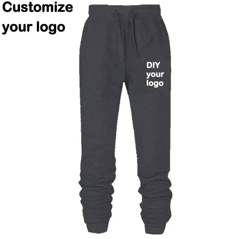 DIY customizes your logo for men's slim fit casual pants, sports pants, autumn and winter women's fitness sweatpants