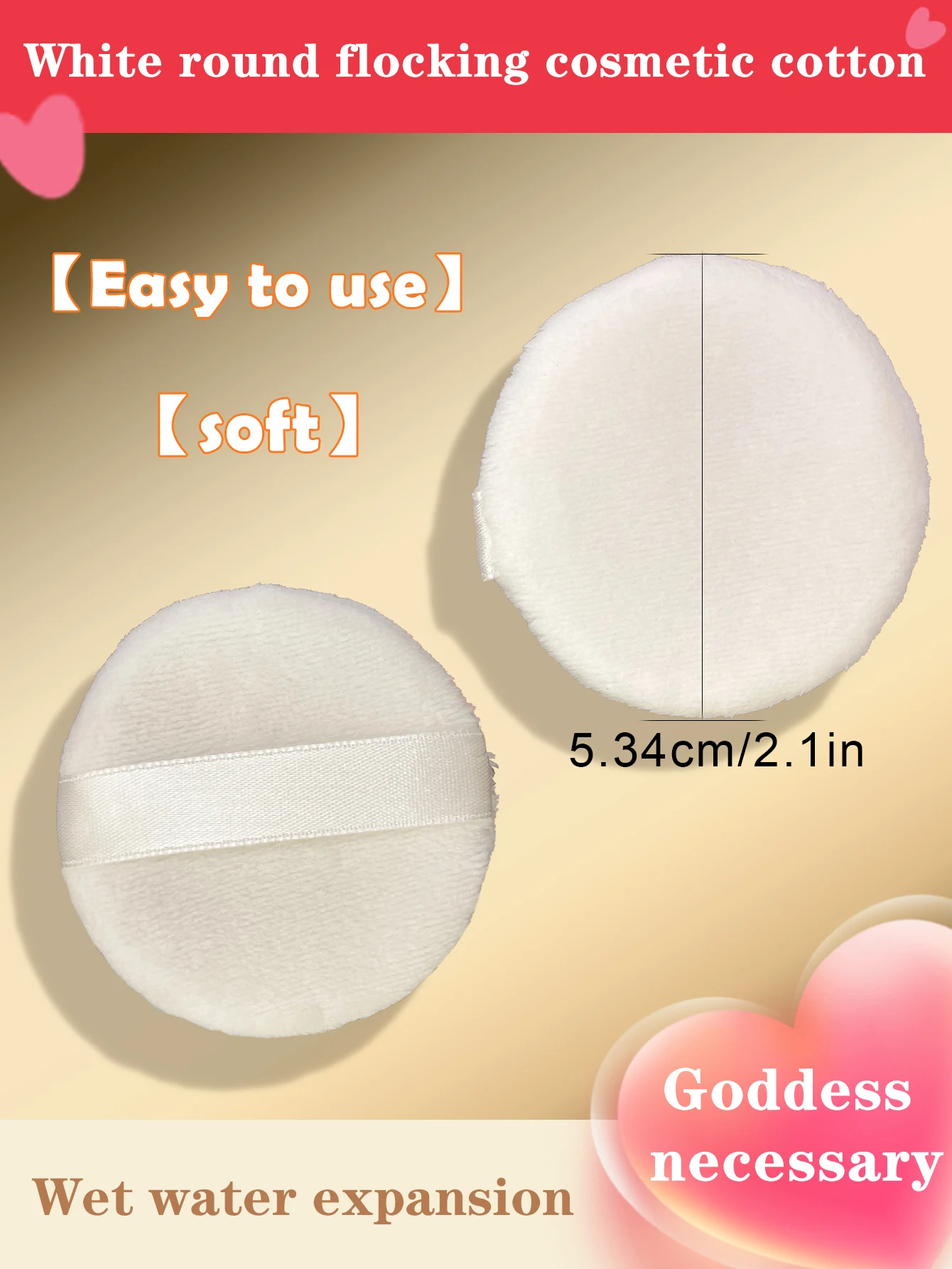 7PCS Portable and Practical High-grade White round Powder Puff for Base and Fixing Makeup