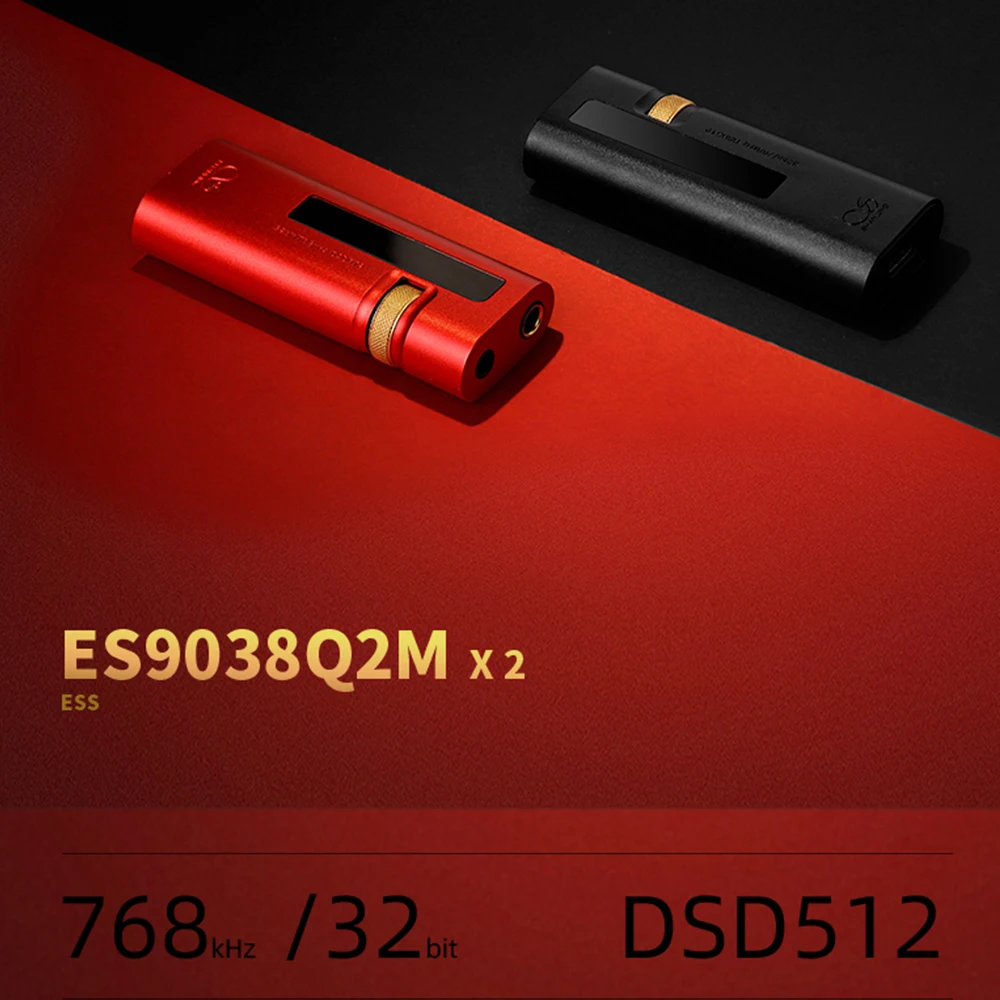 SHANLING UA5 고해상도 HIFI 휴대용 USB DAC 헤드폰 앰프, 듀얼 ES9038Q2M C타입 3.5mm 4.4mm 균형 출력