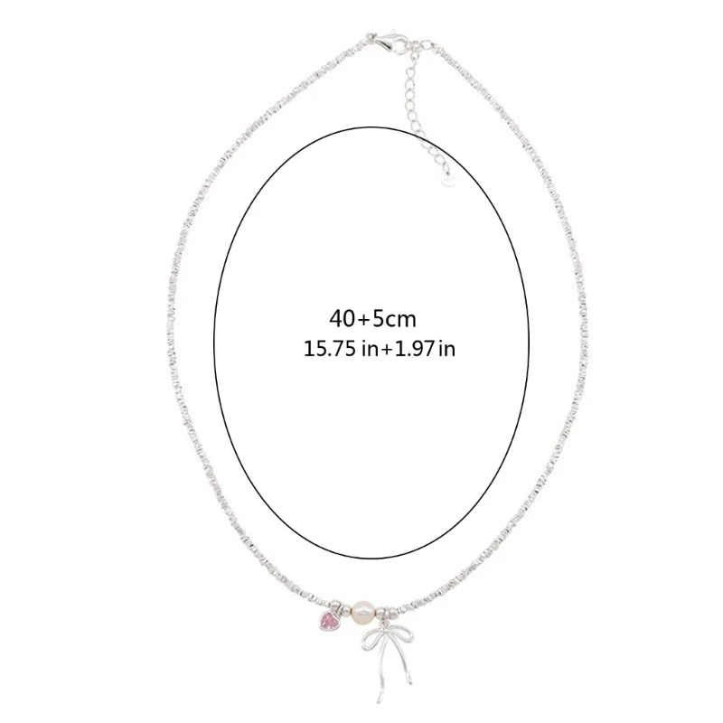 F42F Stijlvolle ketting Choker Strik Ketting Strik Dassen Mode-sieraden Cadeau